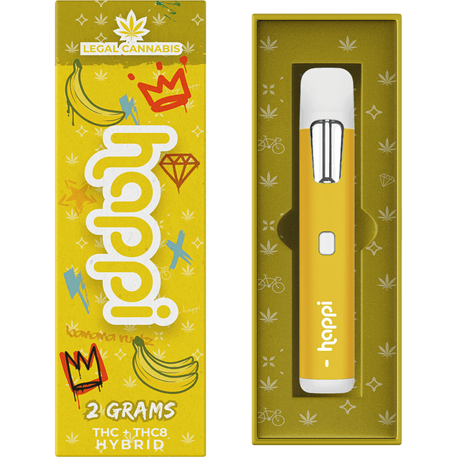 Happi Banana Runtz - 2G Disposable (Hybrid) Best Sales Price - Vape Pens