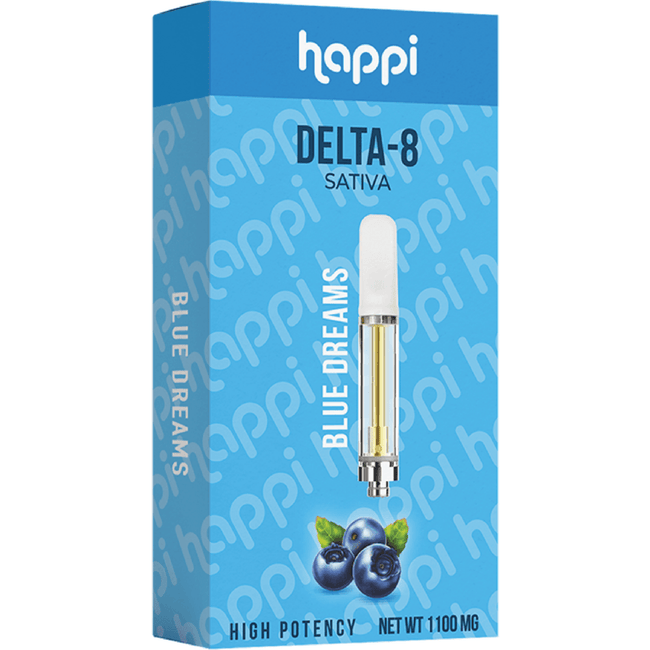 Happi Blue Dreams - Delta-8 (Sativa) Cartridge Best Sales Price - Vape Cartridges