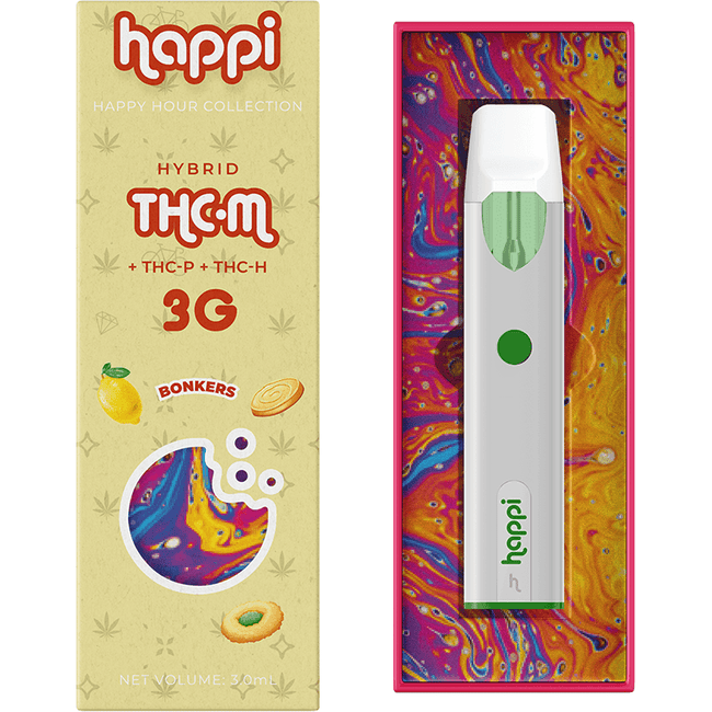 Happi Bonkers - 3G THC-M Disposable (Hybrid) Best Sales Price - Vape Pens