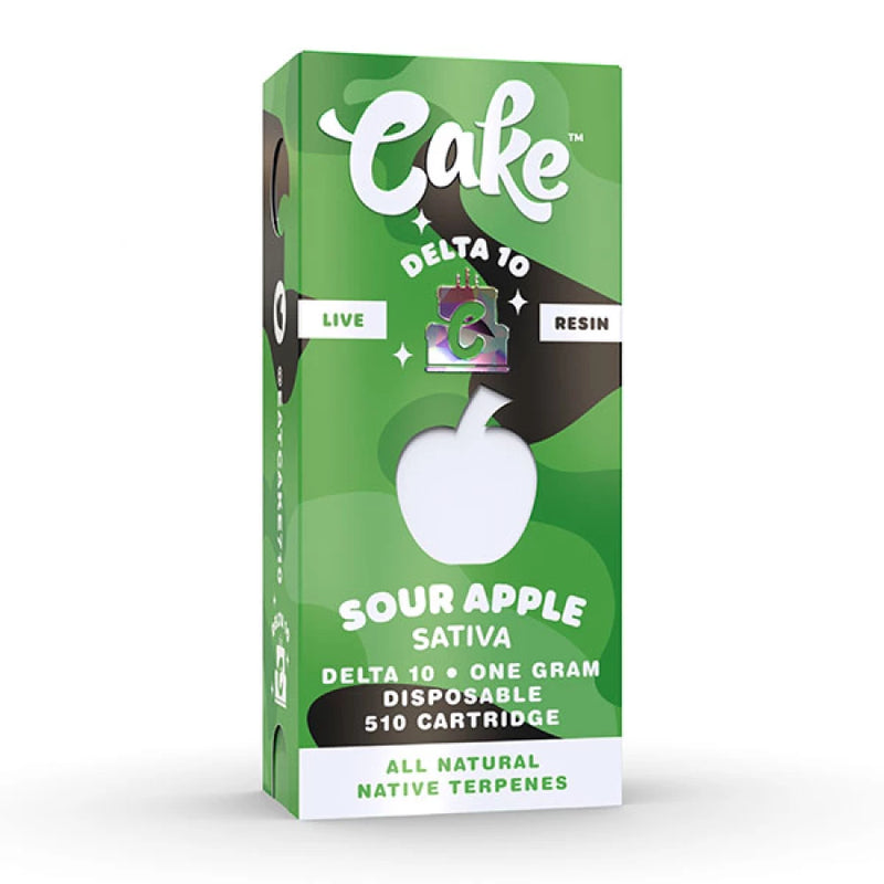 Live Resin Carts - Cake Sour Apple Live Resin Delta 10 Cartridge (1g)