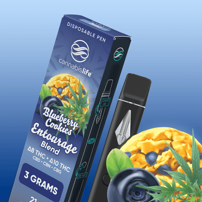 Cannabis Life Blueberry Cookies Entourage Disposable Vape Pen- (3ml) Best Sales Price - Vape Pens