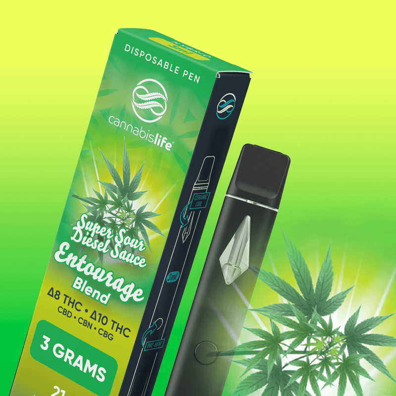 Cannabis Life Super Sour Diesel Sauce Entourage Disposable Vape Pen Best Sales Price - Vape Pens