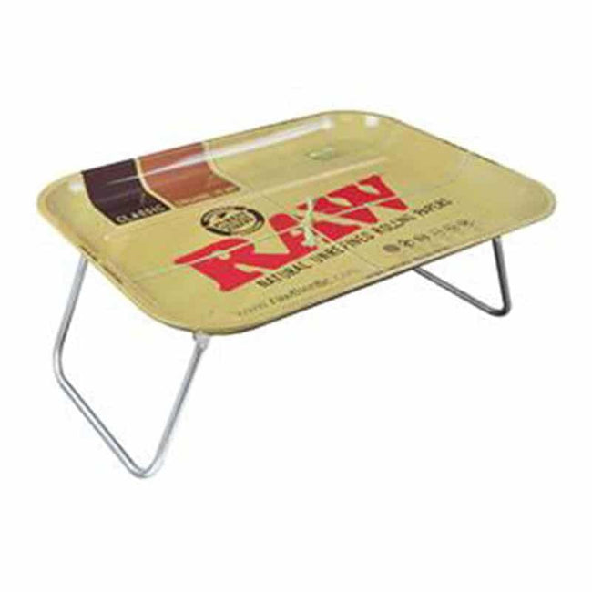 RAW XXL Metal Dinner/Rolling Tray w. Foldable Legs (20.5″ x 14.45″) Best Sales Price - Rolling Papers & Supplies