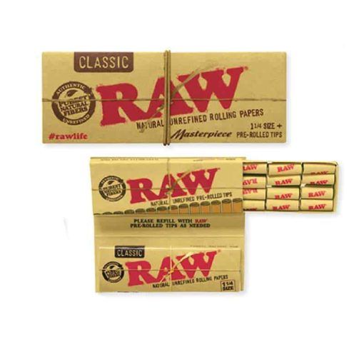 Raw Masterpiece 1 1/4” Rolling Papers With Pre Rolled Tips Best Sales Price - Pre-Rolls
