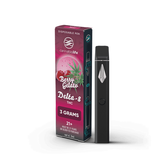 Cannabis Life Berry Gelato Delta-8 Disposable Vape Pen - (3ml) Best Sales Price - Vape Pens