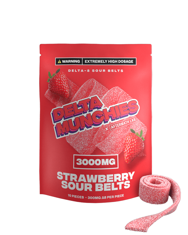 Delta Munchies 3000mg Delta 8 Sour Belts Best Sales Price - Gummies