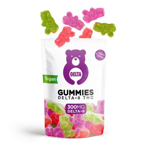 Delta-8 THC Gummy Bears (Vegan) - Purple Bear Assortment (Pink Lemonade, Grape, Blueberry) - 300mg Best Sales Price - Gummies