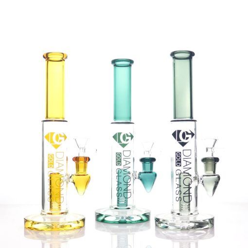 Diamond Glass Cylinder Straight Tube Bong Best Sales Price - Bongs