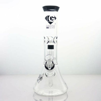 Diamond Glass Clear Mansion Showerhead Beaker Bong Best Sales Price - Bongs