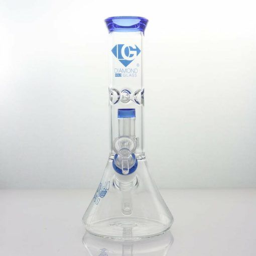 Diamond Glass Clear Mansion Showerhead Beaker Bong Best Sales Price - Bongs