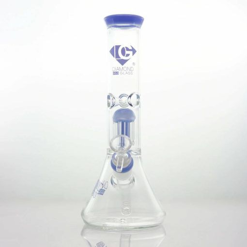 Diamond Glass Clear Mansion Tree Perc Beaker Bong Best Sales Price - Bongs