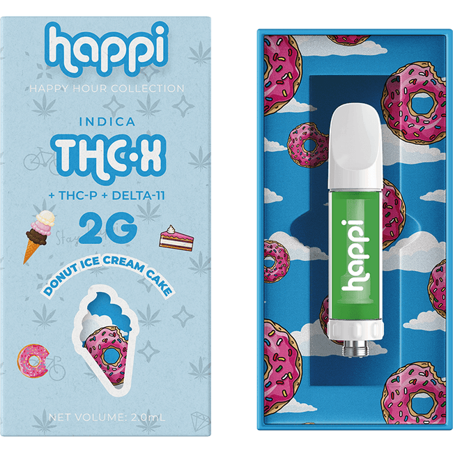 Happi Donut Ice Cream Cake - 2G THC-X Cartridge (Indica) Best Sales Price - Vape Cartridges