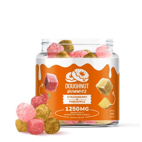 Doughnut CBD Gummies - Made with Enzactiv Strawberry & Pineapple 1250MG Best Sales Price - Gummies