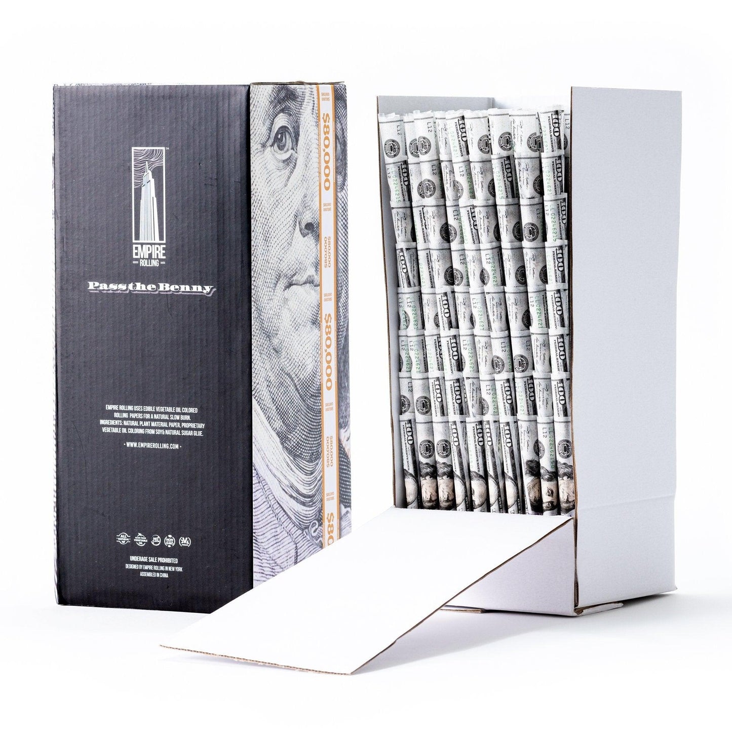 Empire Rolling Papers Bulk Benny Cones Box - 800 Premium 100 Dollar Bill Cones Best Sales Price - Rolling Papers & Supplies