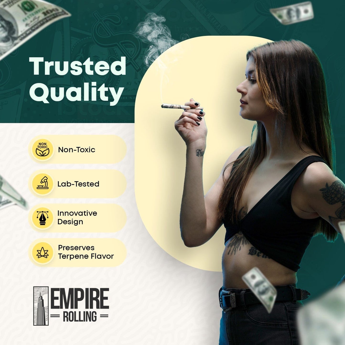 Empire Rolling Papers Bulk Benny Cones Box - 800 Premium 100 Dollar Bill Cones Best Sales Price - Rolling Papers & Supplies