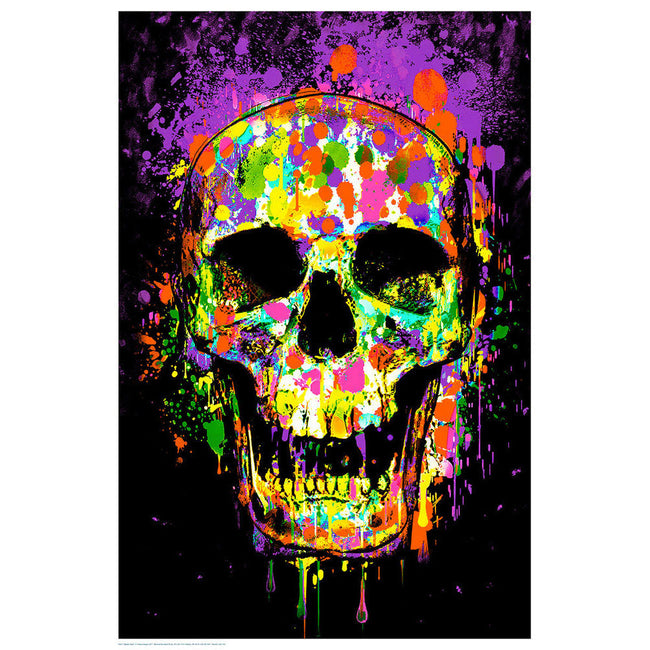 Splatter Skull Non-Flocked Blacklight Poster Best Sales Price - Accessories