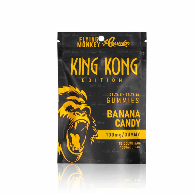 Flying Monkey x Crumbs King Kong 100mg D8 + D10 Gummies (10pcs) Best Sales Price - Vape Pens