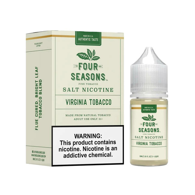 Four Seasons Virginia Tobacco 30ml Nicotine Salt Best Sales Price - eJuice