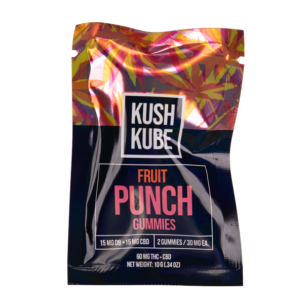 Fruit Punch 2ct Kush Kube DELTA 9 Gummies Best Sales Price - Gummies