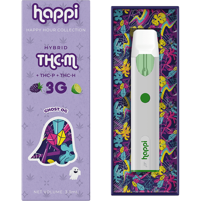 Happi Ghost OG - 3G THC-M Disposable (Hybrid) Best Sales Price - Vape Pens