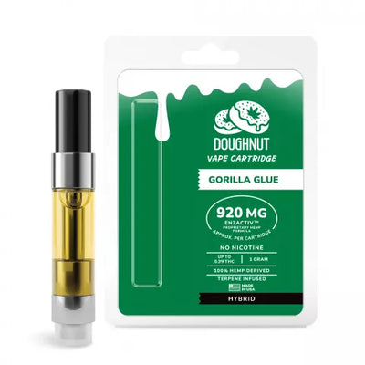 Gorilla Glue Strain Vape -Gorilla Glue Cartridge - CBD & Enzactiv - Doughnut - 920mg Best Sales Price - Vape Pens