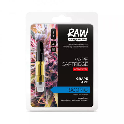Grape Ape Strain Vape - Grape Ape Cartridge - Active CBD - Cartridge - RAW - 800mg Best Sales Price - Vape Pens