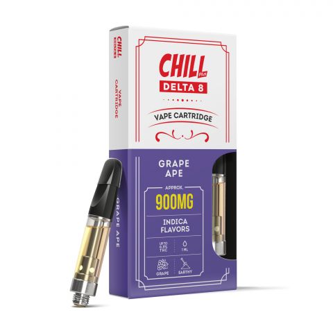 Grape Ape Cartridge - Delta 8 THC Chill Plus 900mg (1ml) Best Sales Price - Vape Cartridges