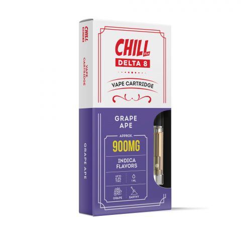 Grape Ape Cartridge - Delta 8 THC Chill Plus 900mg (1ml) Best Sales Price - Vape Cartridges
