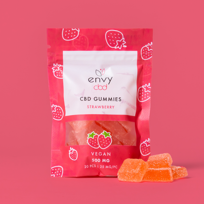 Envy CBD – Strawberry 500MG Broad Spectrum CBD Gummies Best Sales Price - Gummies