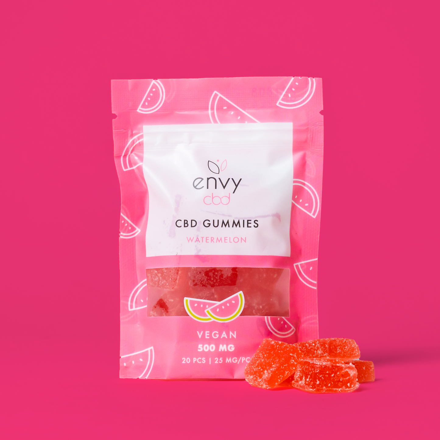 Envy CBD – Watermelon 500MG Broad Spectrum CBD Gummies Best Sales Price - Gummies
