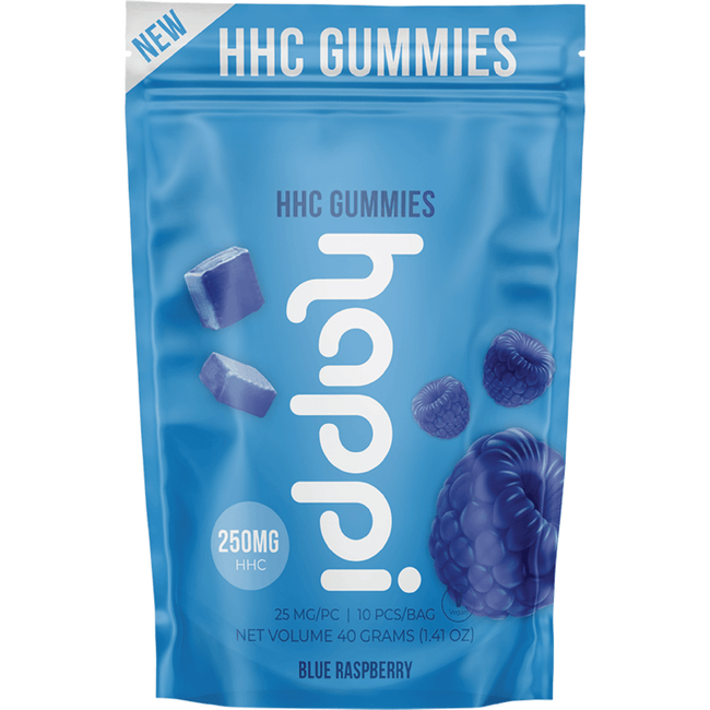 HAPPI HHC - Blue Raspberry Gummies - 250mg (10 Count) Best Sales Price - Gummies