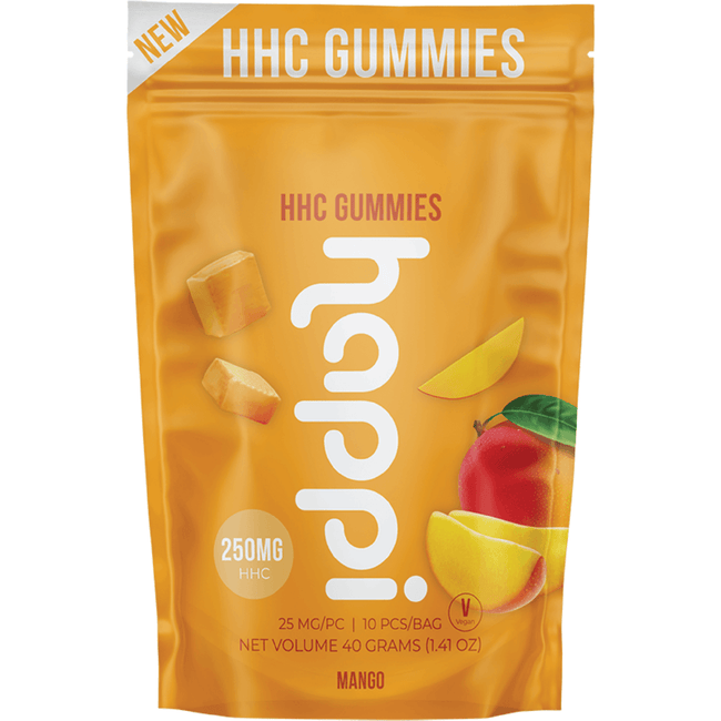 HAPPI HHC - Mango Gummies - 250mg (10 Count) Best Sales Price - Gummies