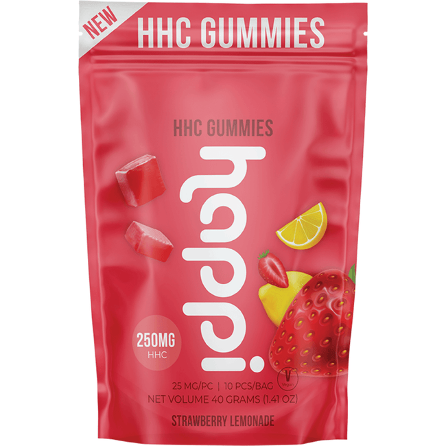 HAPPI HHC - Strawberry Lemonade Gummies - 250mg (10 Count) Best Sales Price - Gummies
