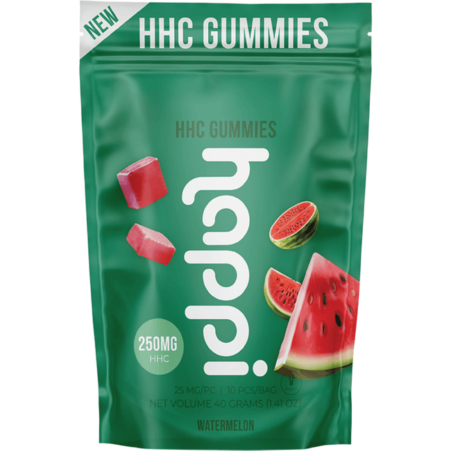 HAPPI HHC - Watermelon Gummies - 250mg (10 Count) Best Sales Price - Gummies