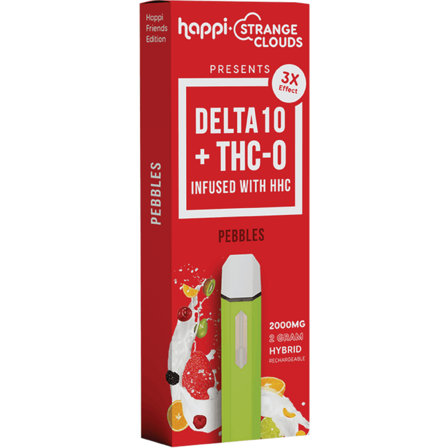 HAPPI + Strange Clouds - Pebbles - Triple Strain Delta-10 & HHC 2G Disposable Best Sales Price - Vape Pens