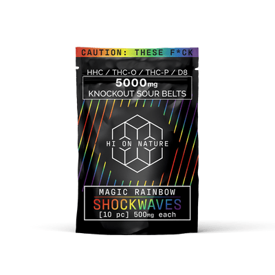 Hi On Nature 5000mg KNOCKOUT SHOCKWAVES - MAGIC RAINBOW Best Sales Price - Edibles