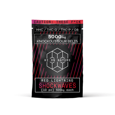 Hi On Nature 5000mg KNOCKOUT SHOCKWAVES - RED LIGHTNING Best Sales Price - Edibles