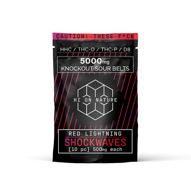 Hi On Nature 5000mg KNOCKOUT SHOCKWAVES - RED LIGHTNING Best Sales Price - Edibles