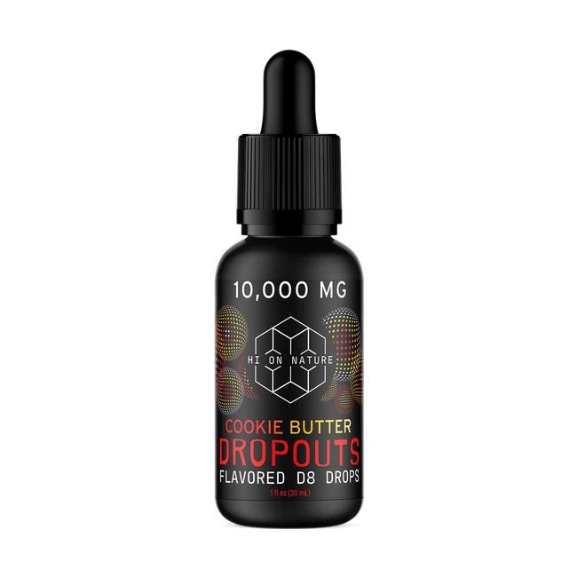 Hi On Nature 10,000mg Delta 8 Dropouts - Cookie Butter Best Sales Price - Tincture Oil