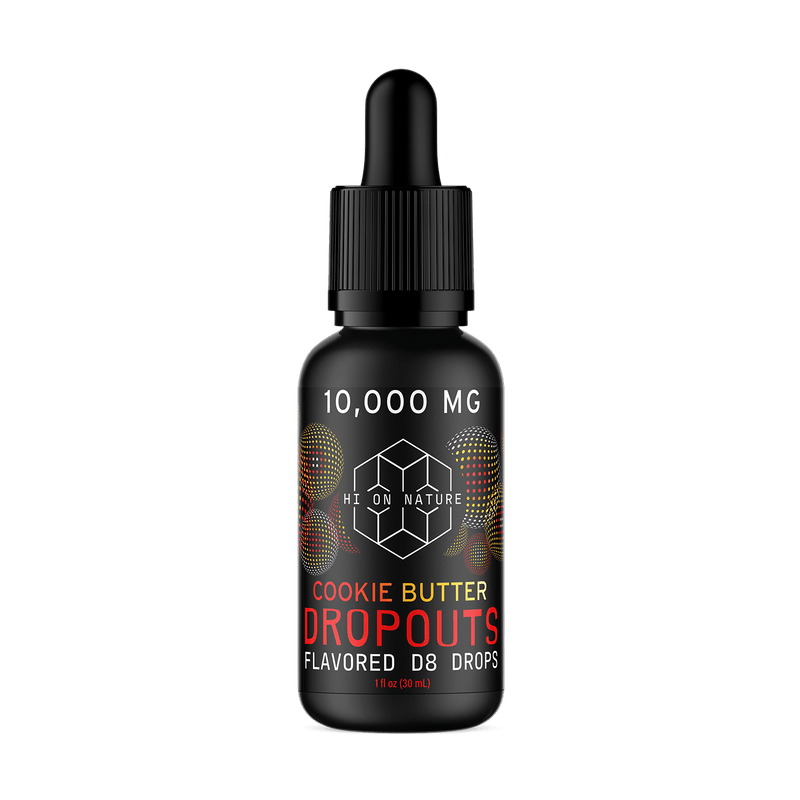 Hi On Nature 10,000mg Delta 8 Dropouts - Cookie Butter Best Sales Price - Tincture Oil