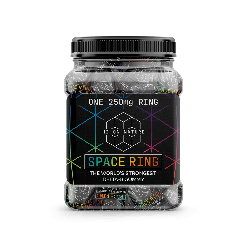 Hi On Nature 250mg Delta 8 SPACE RINGS - 50 PACK JAR Best Sales Price - Gummies