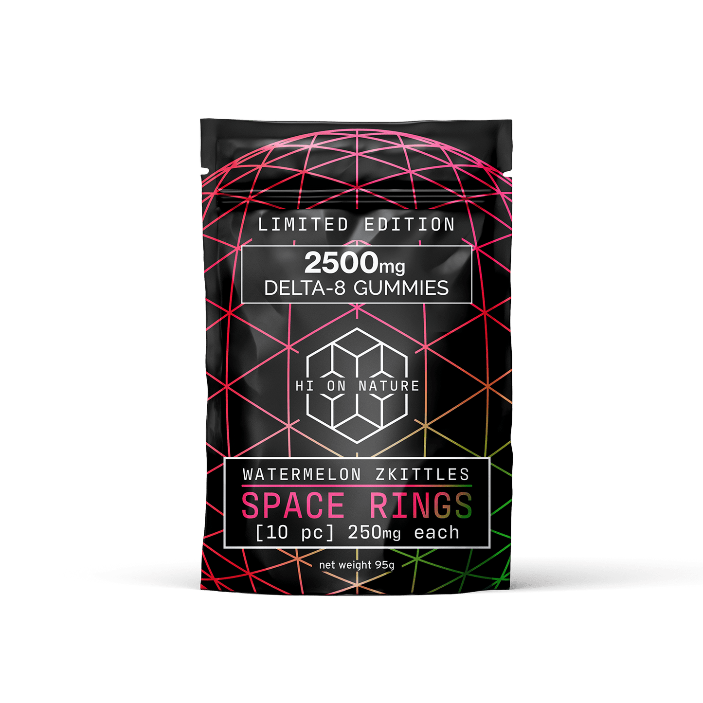 Hi On Nature 2500mg DELTA 8 SPACE RINGS - WATERMELON ZKITTLES Best Sales Price - Gummies