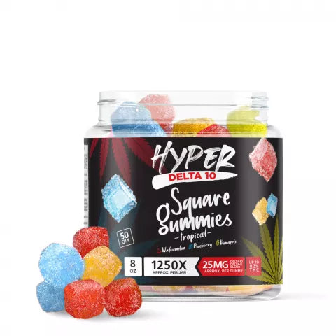Hyper Delta 10 Gummies - Tropical - 1250X Best Sales Price - CBD