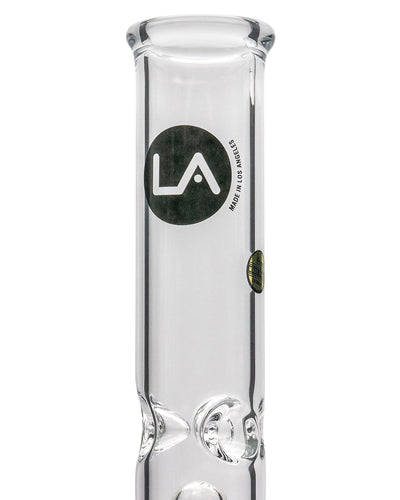 LA Pipes 12" Clear Single UFO Showerhead Perc Straight Tube Best Sales Price - Bongs