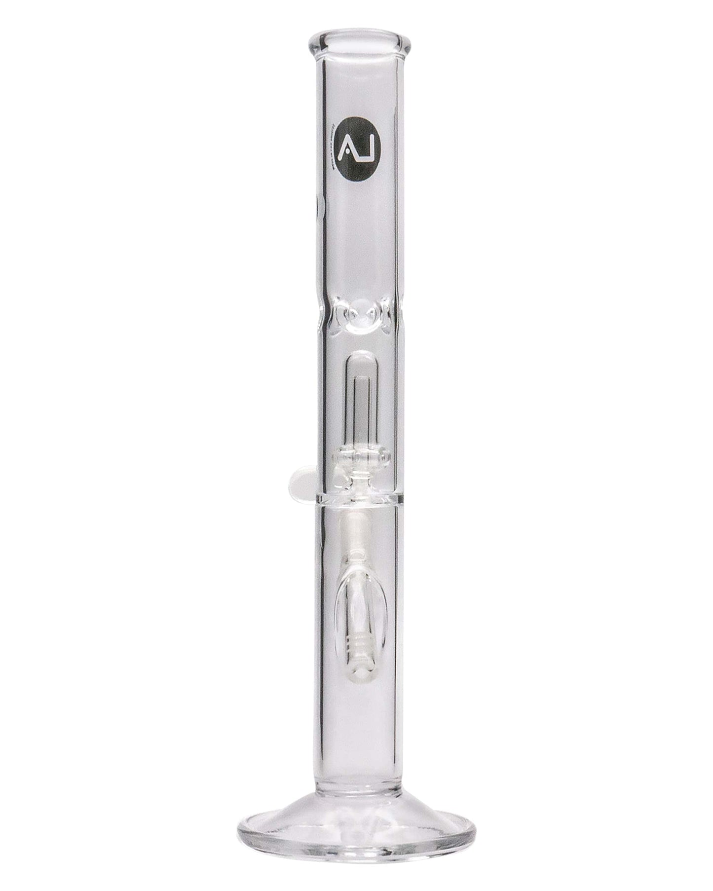 LA Pipes 12" Clear Single UFO Showerhead Perc Straight Tube Best Sales Price - Bongs