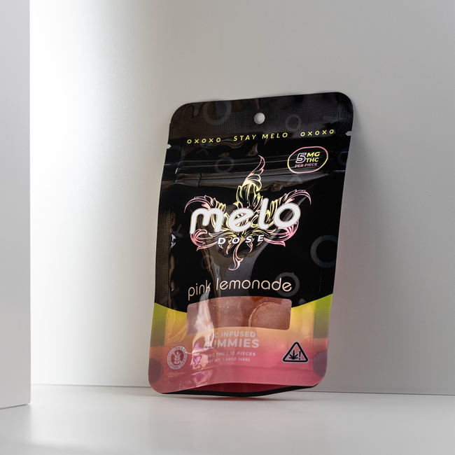 Melo Dose – Pink Lemonade 50MG Delta-9 THC Gummies Best Sales Price - Gummies