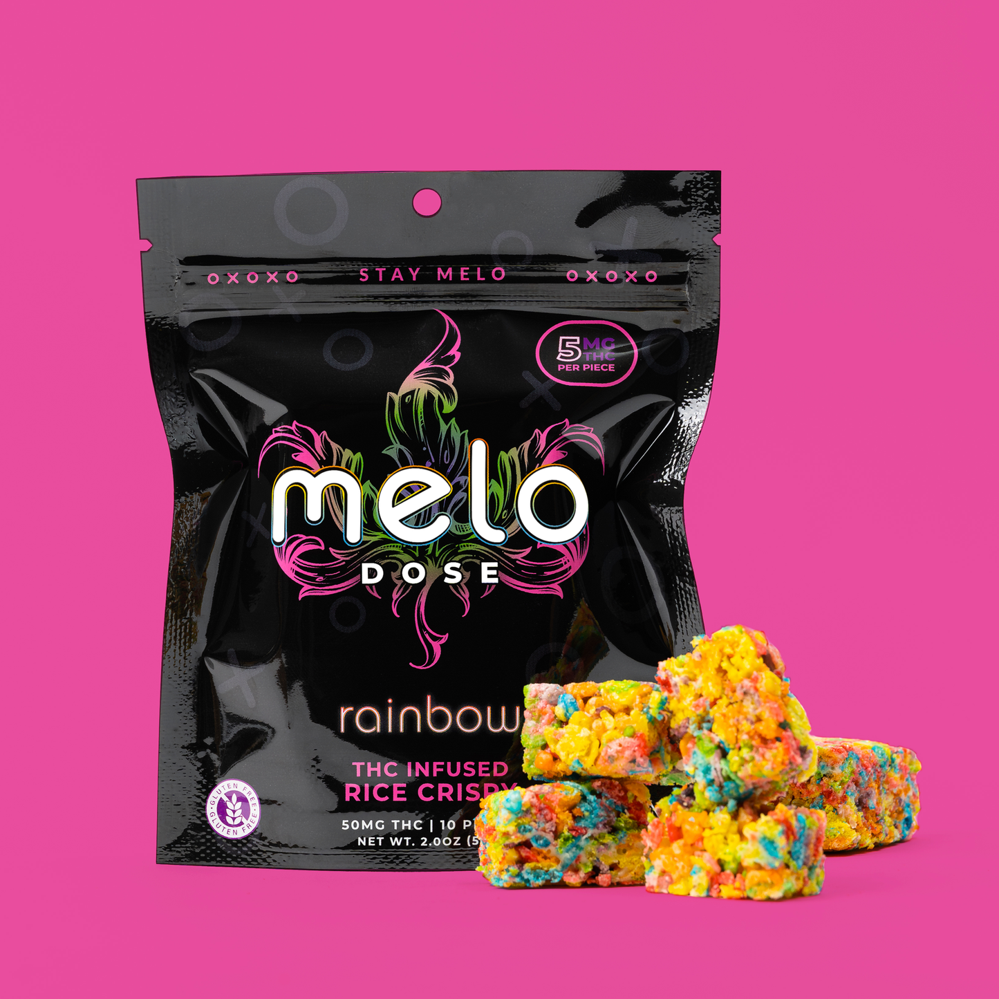 Melo Dose – Rainbow 50MG Delta-9 THC Rice Crispy Best Sales Price - CBD