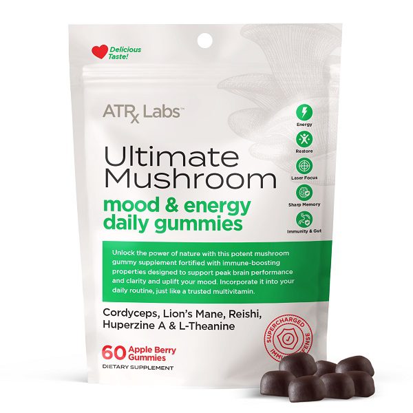 Ultimate Mushroom Gummies Apple Berry Flavor | 60 Count Best Sales Price - Gummies