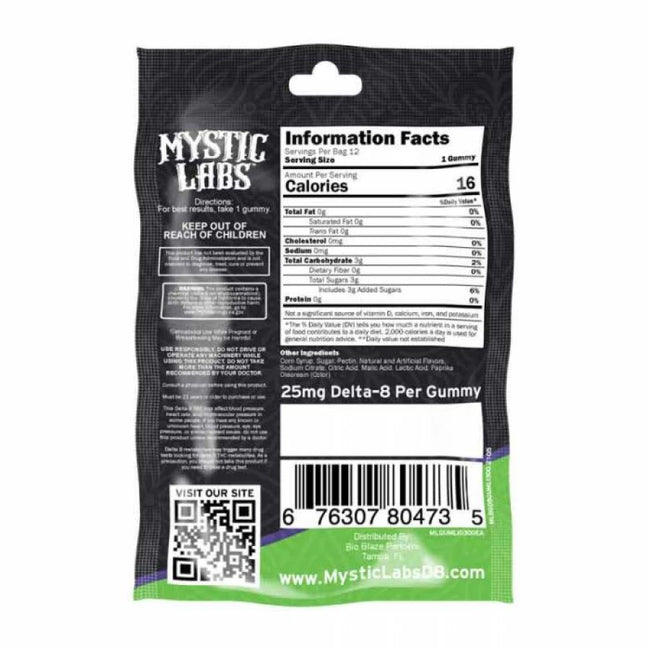 Mystic Labs Twisted Lime 25mg Gummies (12pc) Best Sales Price - Gummies