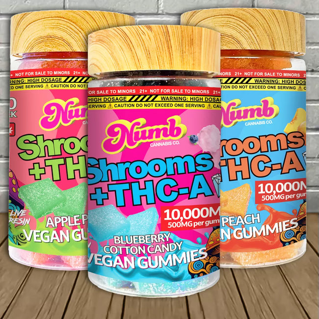 Numb Cannabis Co Live Resin Shrooms + THCa Gummies 10000mg Best Sales Price - Gummies